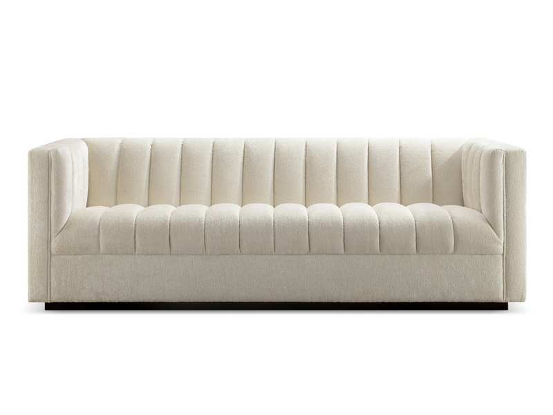 Lavish Upholstered Fabric Channel Sofa