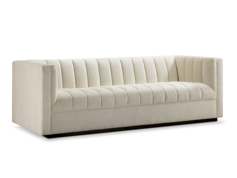 Lavish Upholstered Fabric Channel Sofa