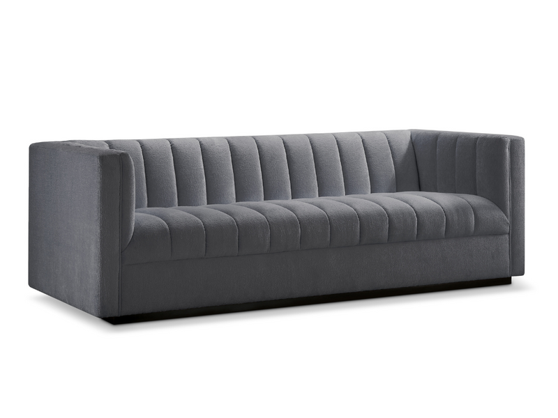 Lavish Upholstered Fabric Channel Sofa
