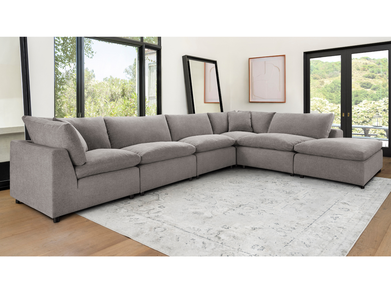 Luxe Feather and Down 6-pc L-Shaped Sectional Set