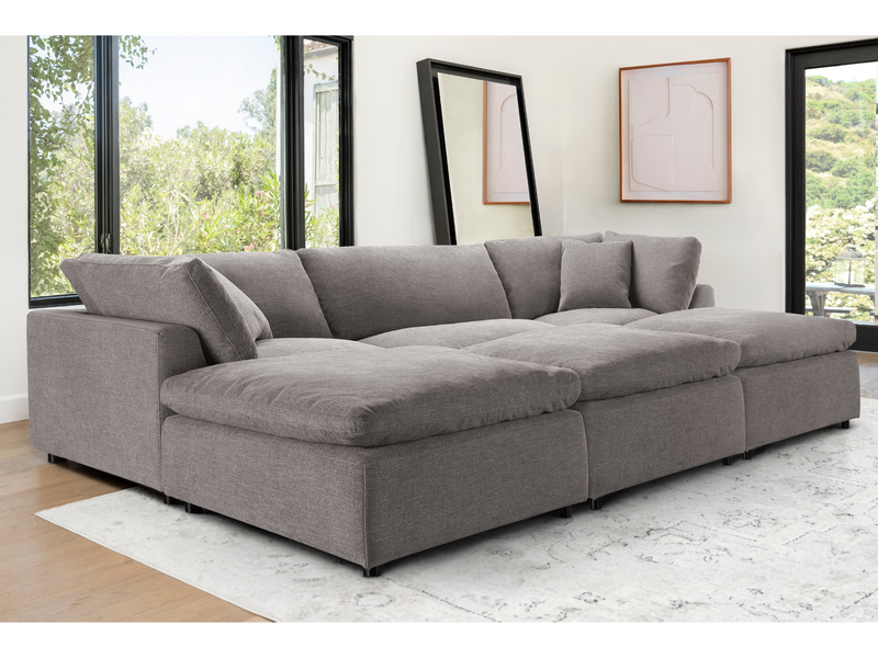 Luxe Feather and Down 6-pc Pit Sectional Set