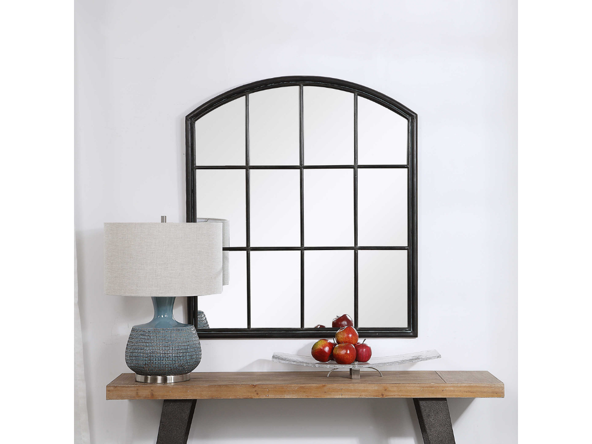 Abbyson Home Lynn Aged Black Arch Mirror