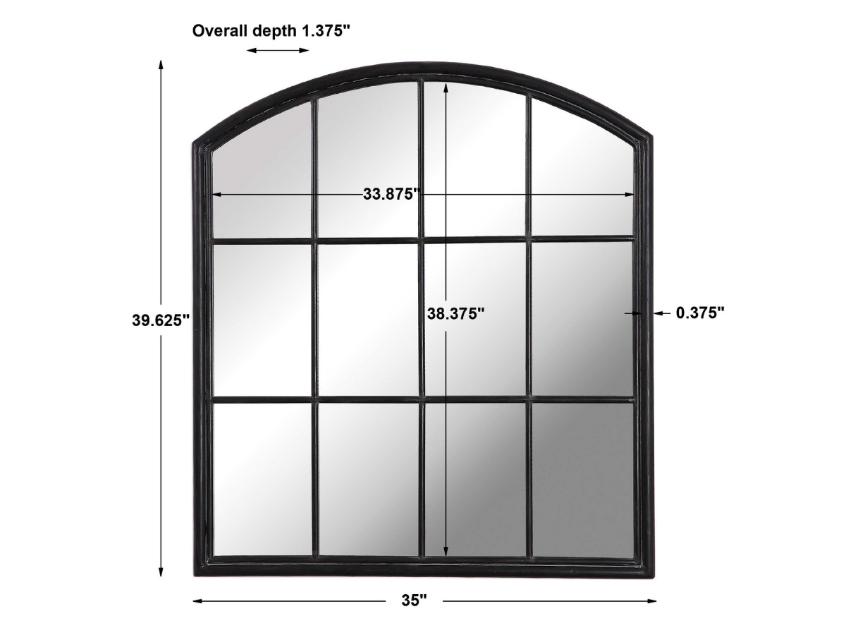 Abbyson Home Lynn Aged Black Arch Mirror