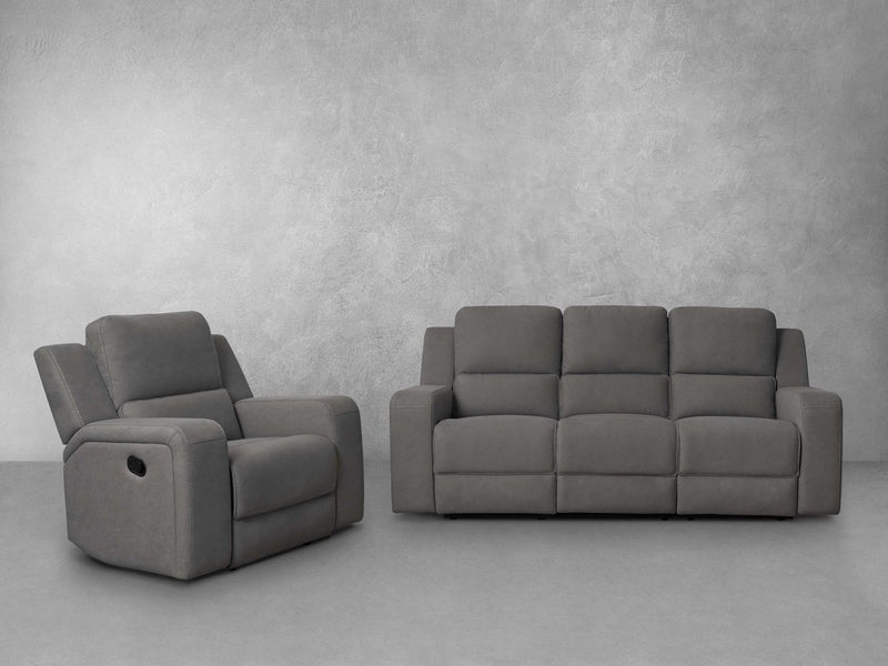 Margaret 2-pc Fabric Manual Reclining Sofa and Recliner
