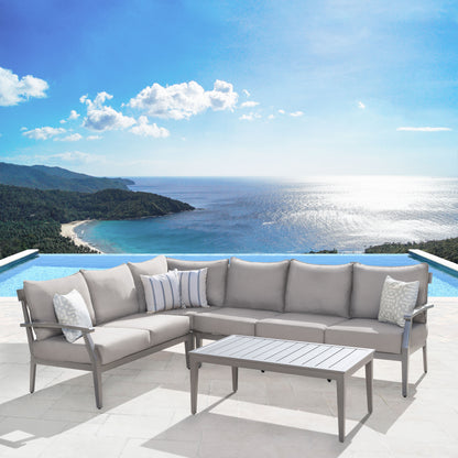 Marilla Outdoor Sectional - Gray (No Coffee Table)