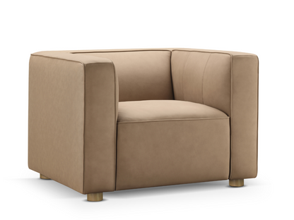 JoJo Fletcher Matteo Nubuck Leather Chair - Saddle