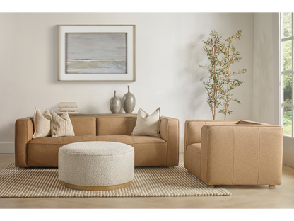 JoJo Fletcher Matteo Nubuck Leather Chair - Saddle