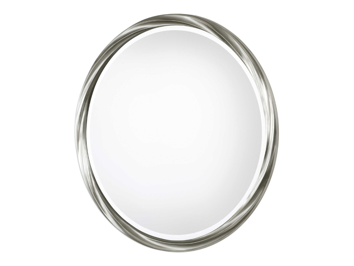Abbyson Home Orabelle Silver Round Mirror
