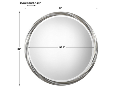 Abbyson Home Orabelle Silver Round Mirror