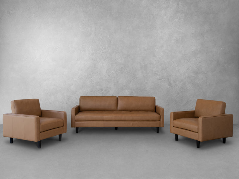 Parker 3-pc Top-Grain Leather Collection
