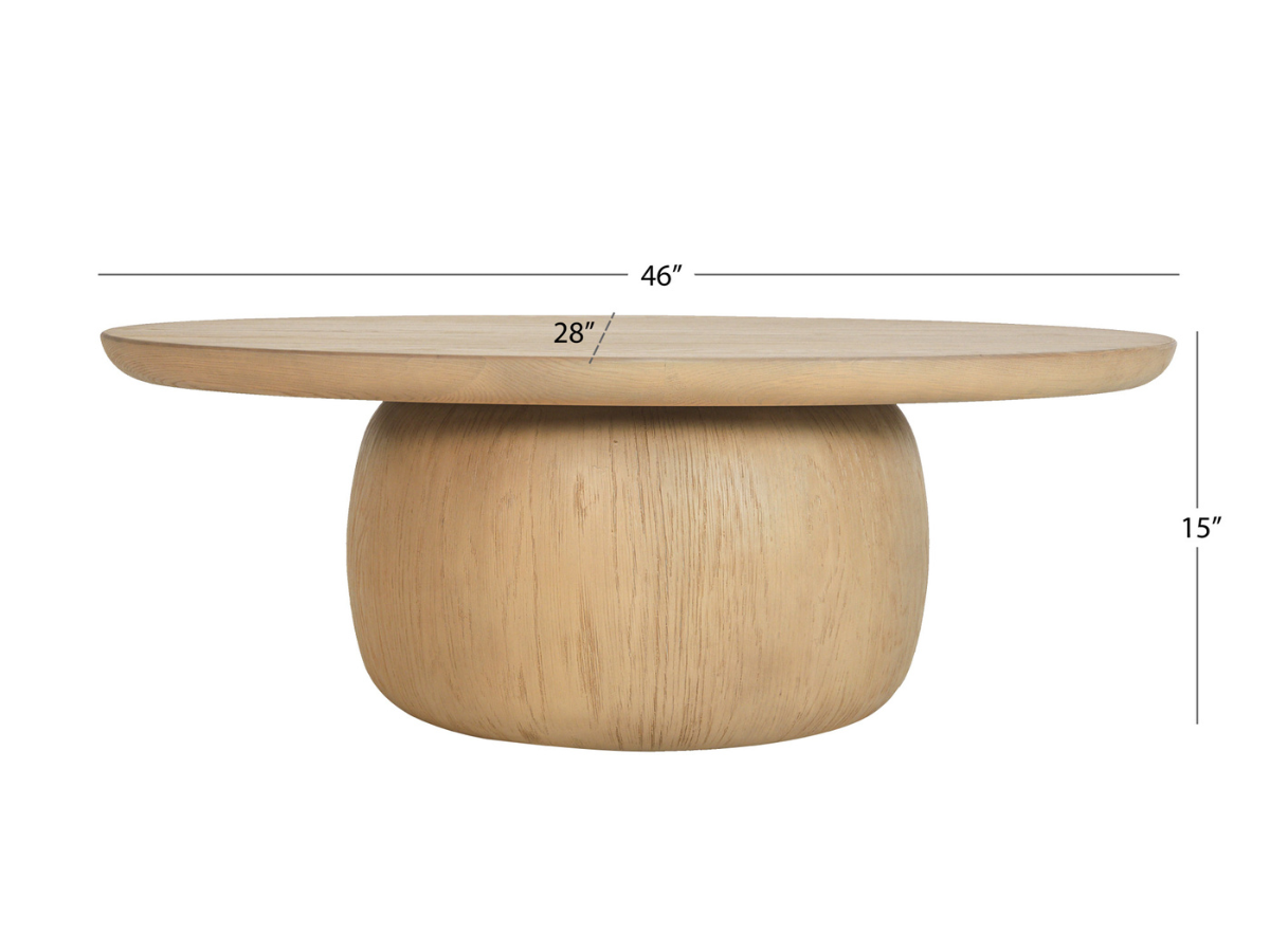JoJo Fletcher Pauline 46"W Oak Coffee Table - Blonde