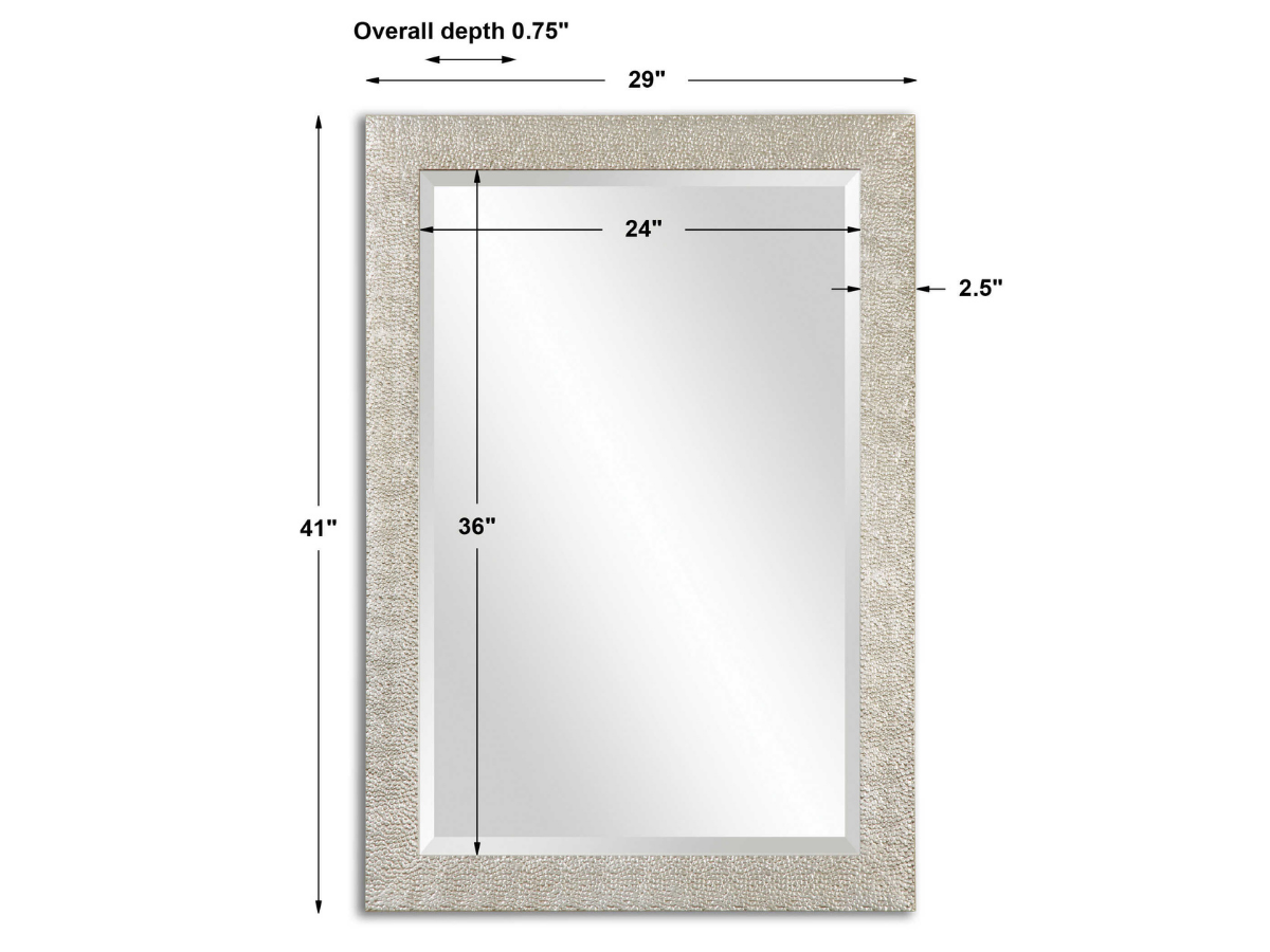 Abbyson Home Philomena Antiqued Silver Mirror