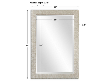 Abbyson Home Philomena Antiqued Silver Mirror