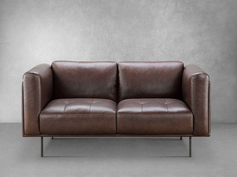 Raven Leather Loveseat