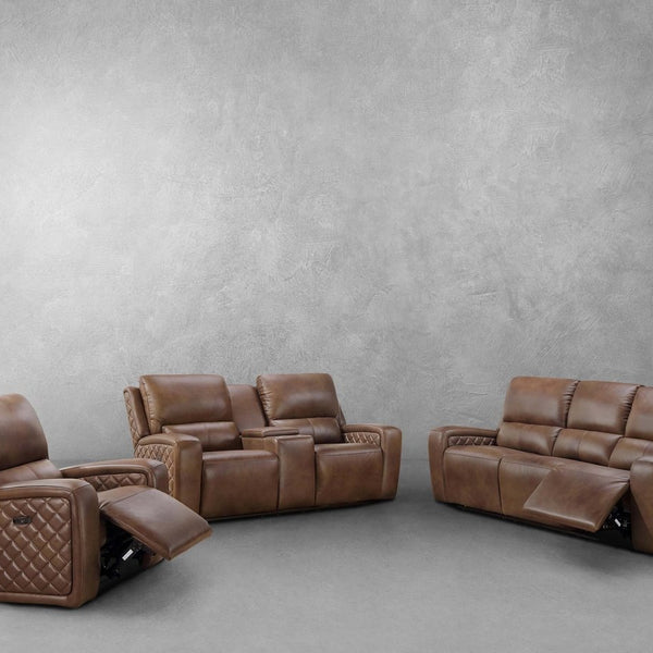 Rockhill Top Grain Leather Power Reclining Living Room Set