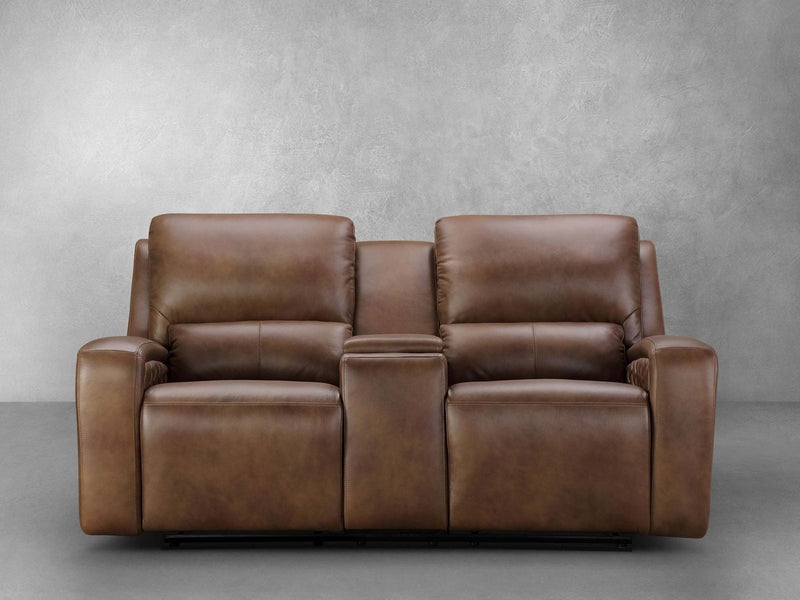 Raymond Leather Power Reclining Loveseat