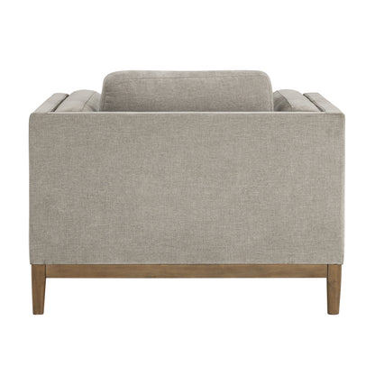 Renee Fabric Chair with Wood Base, Gray