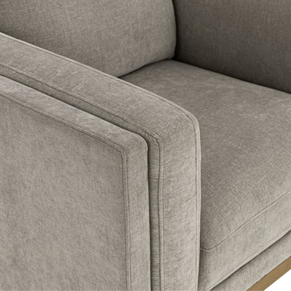 Renee Fabric Chair with Wood Base, Gray