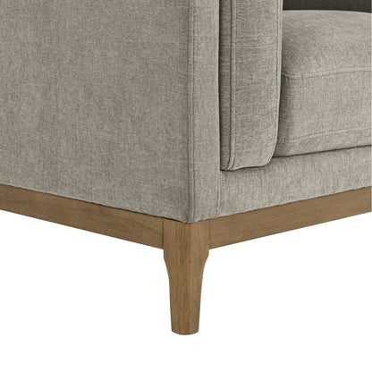 Renee Fabric Chair with Wood Base, Gray
