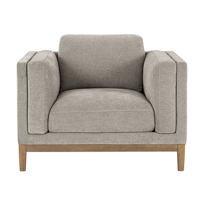 Renee Fabric Chair with Wood Base, Gray