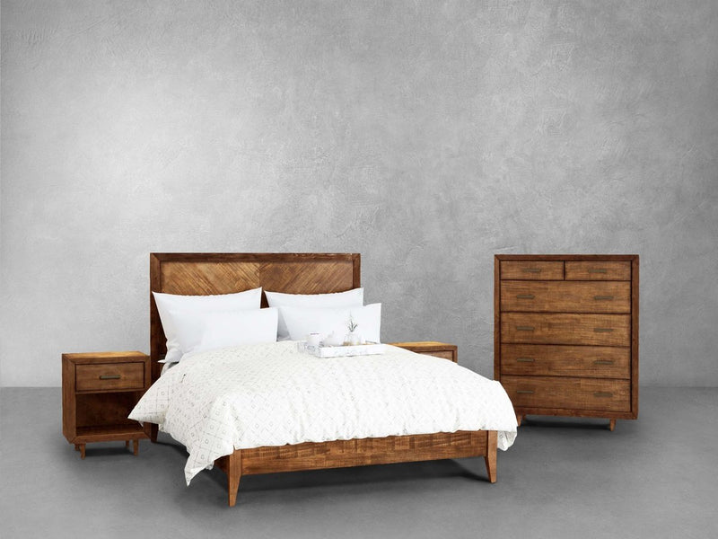 Retro Wood 4-pc Bedroom Set