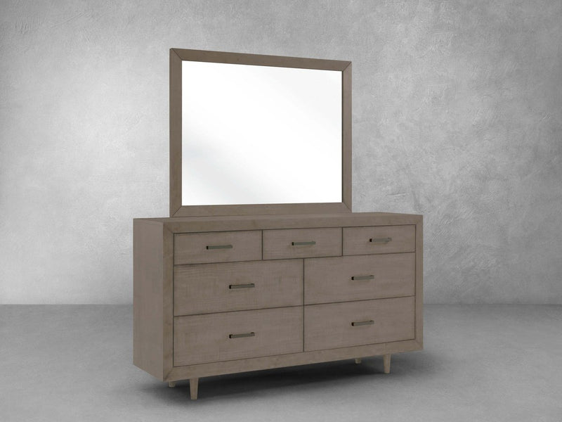 Retro Wood Dresser With Mirror