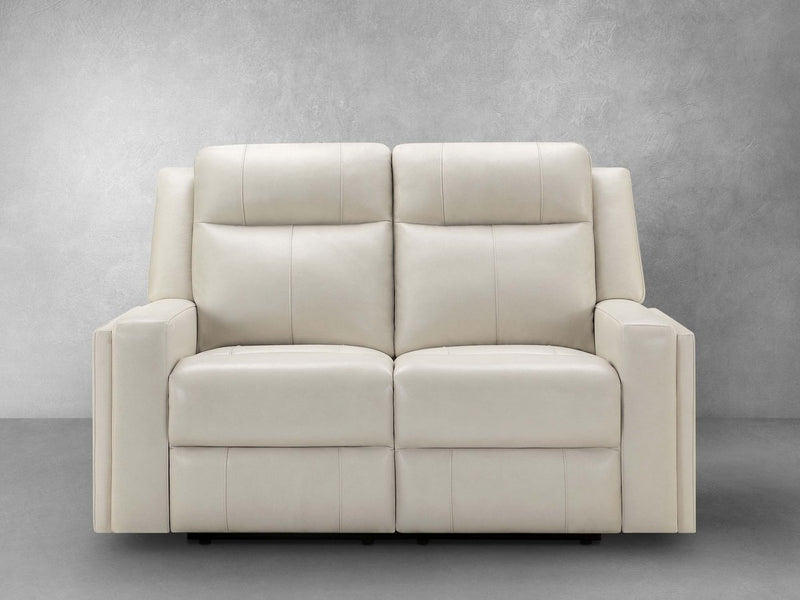 Rhodes Top-Grain Leather Manual Reclining Loveseat