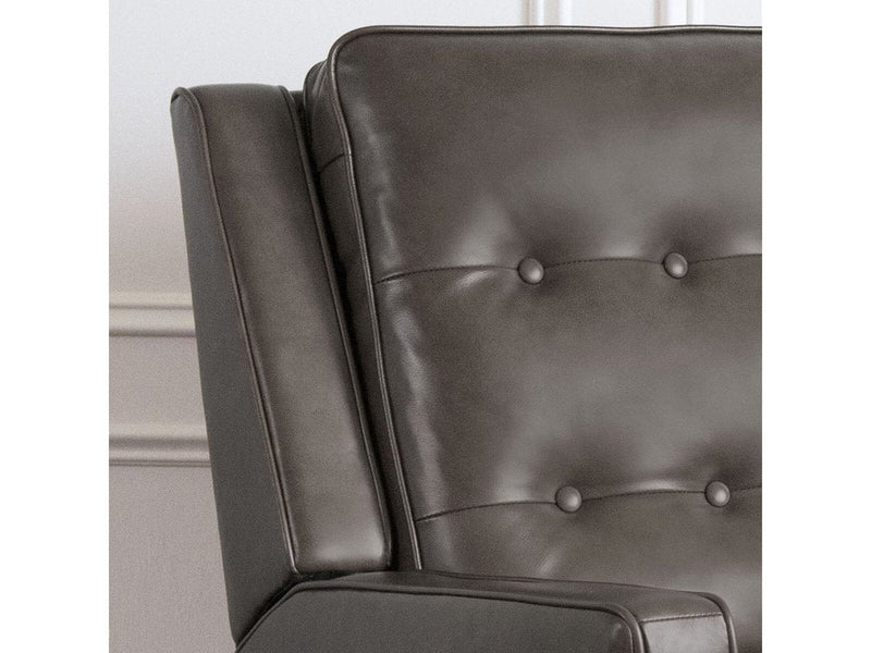 Holloway Mid-Century Leather Recliner, Grey Default Title