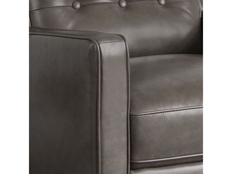 Holloway Mid-Century Leather Recliner, Grey Default Title