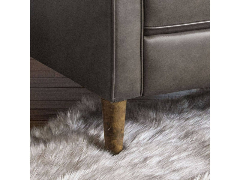 Holloway Mid-Century Leather Recliner, Grey Default Title