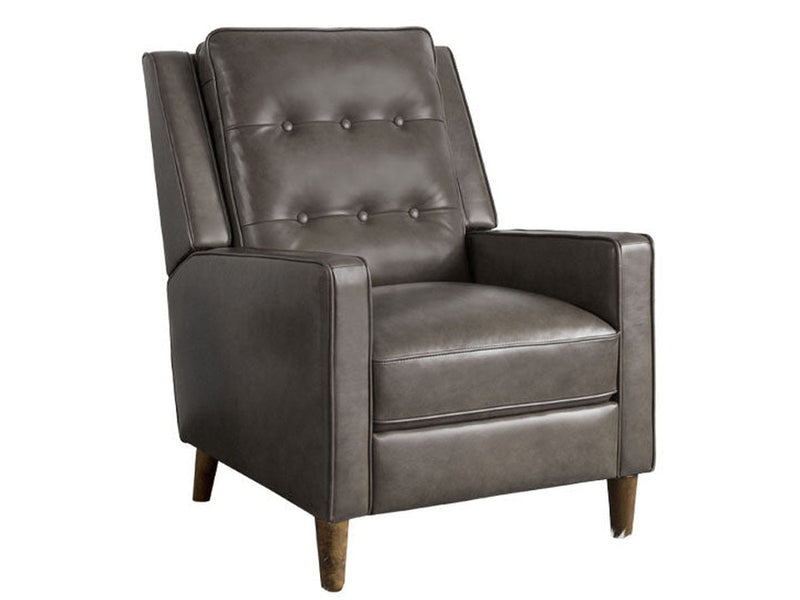Holloway Mid-Century Leather Recliner, Grey Default Title