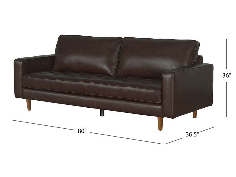 Holloway Mid-Century 3-piece Leather Set, Espresso Default Title