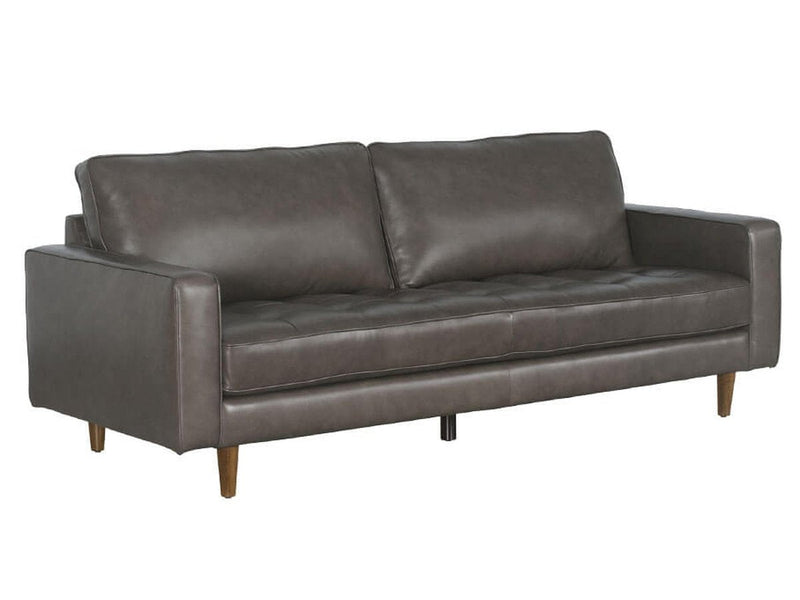 Holloway Mid-Century Leather Sofa