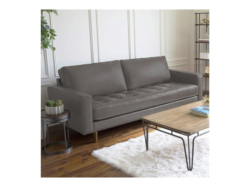 Holloway Mid-Century Leather Sofa