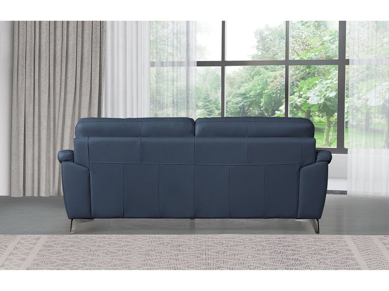 Cadence Top Grain Leather 2-piece Sofa and Loveseat Set, Blue Default Title