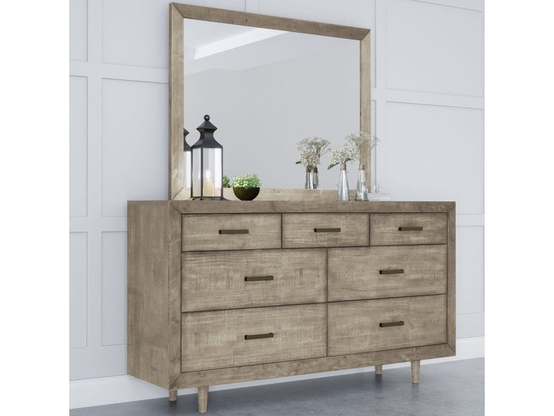 Retro Wood Dresser With Mirror