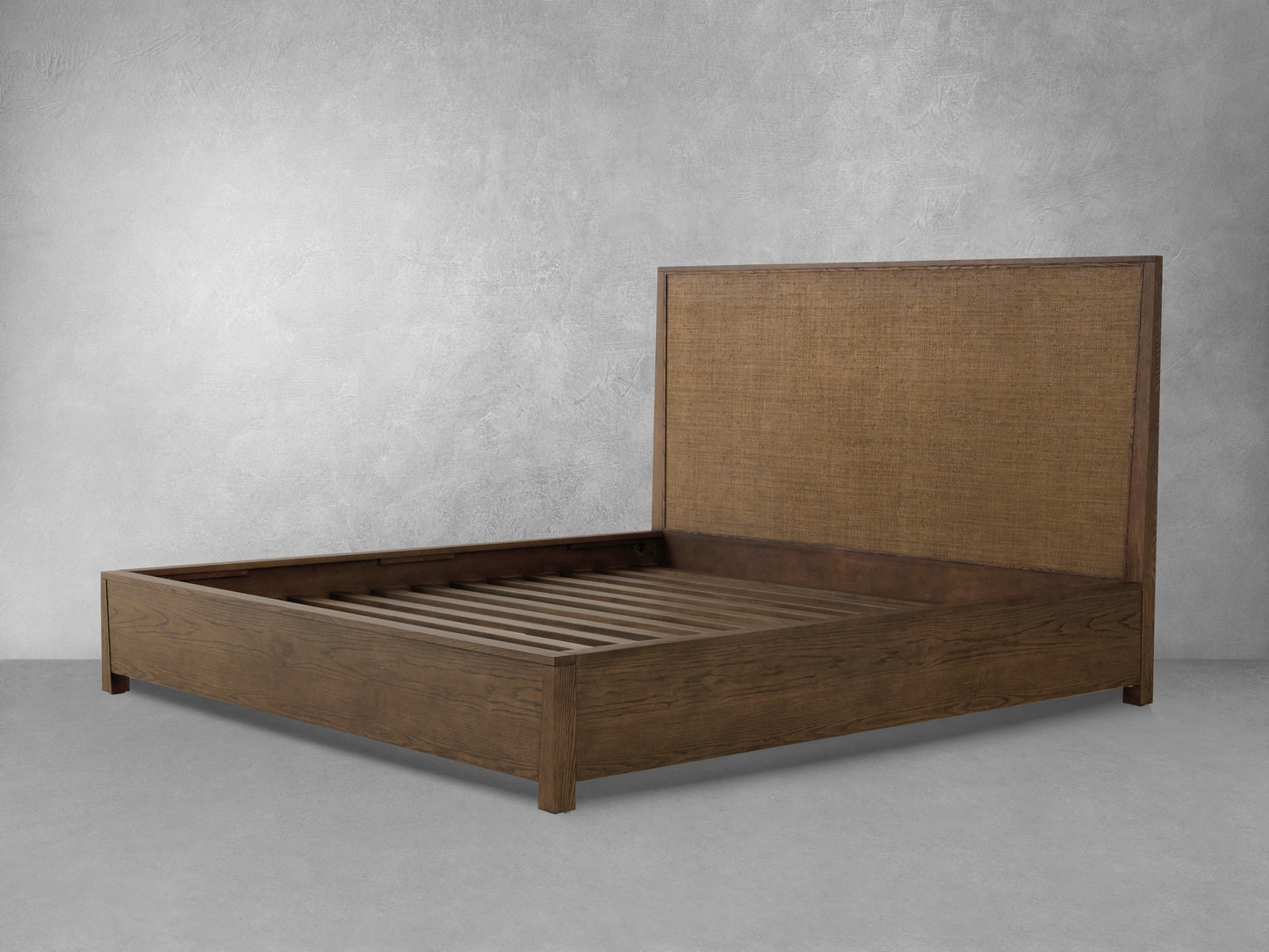 JoJo Fletcher Sawyer Oak & Grasscloth Bed, Brown - Queen