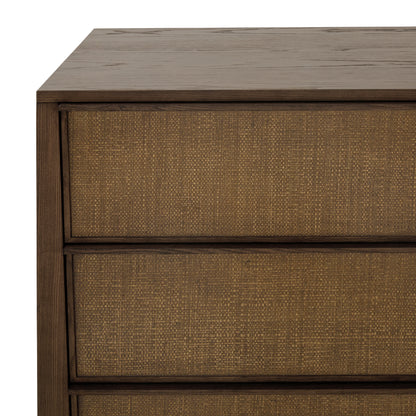 JoJo Fletcher Sawyer Oak & Grasscloth Dresser, Brown