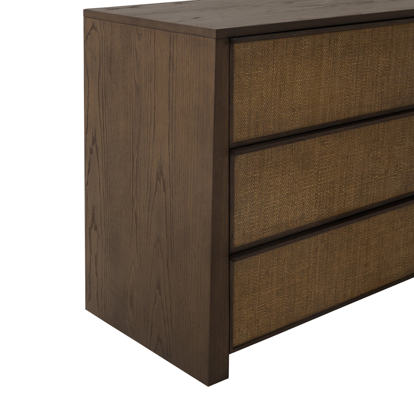 JoJo Fletcher Sawyer Oak & Grasscloth Dresser, Brown