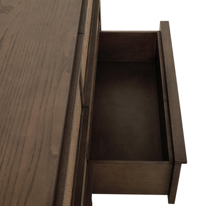 JoJo Fletcher Sawyer Oak & Grasscloth Dresser, Brown