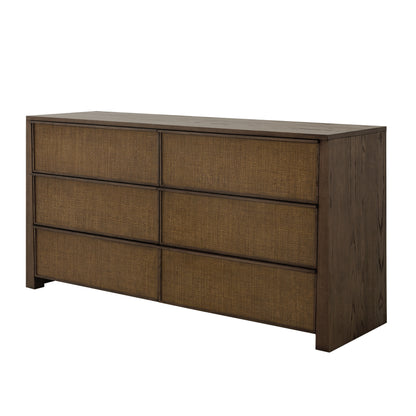 JoJo Fletcher Sawyer Oak & Grasscloth Dresser, Brown