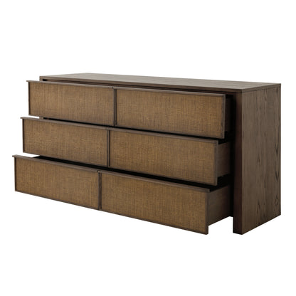JoJo Fletcher Sawyer Oak & Grasscloth Dresser, Brown