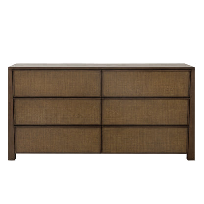 JoJo Fletcher Sawyer Oak & Grasscloth Dresser, Brown