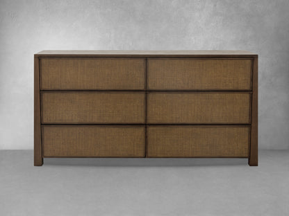 JoJo Fletcher Sawyer Oak & Grasscloth Dresser, Brown