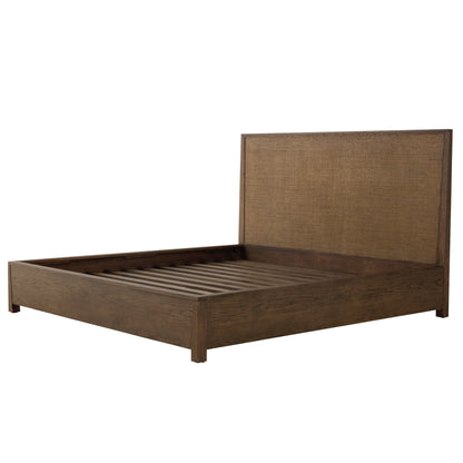 JoJo Fletcher Sawyer Oak & Grasscloth Bed, Brown - Queen