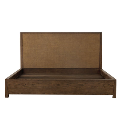 JoJo Fletcher Sawyer Oak & Grasscloth Bed, Brown - King