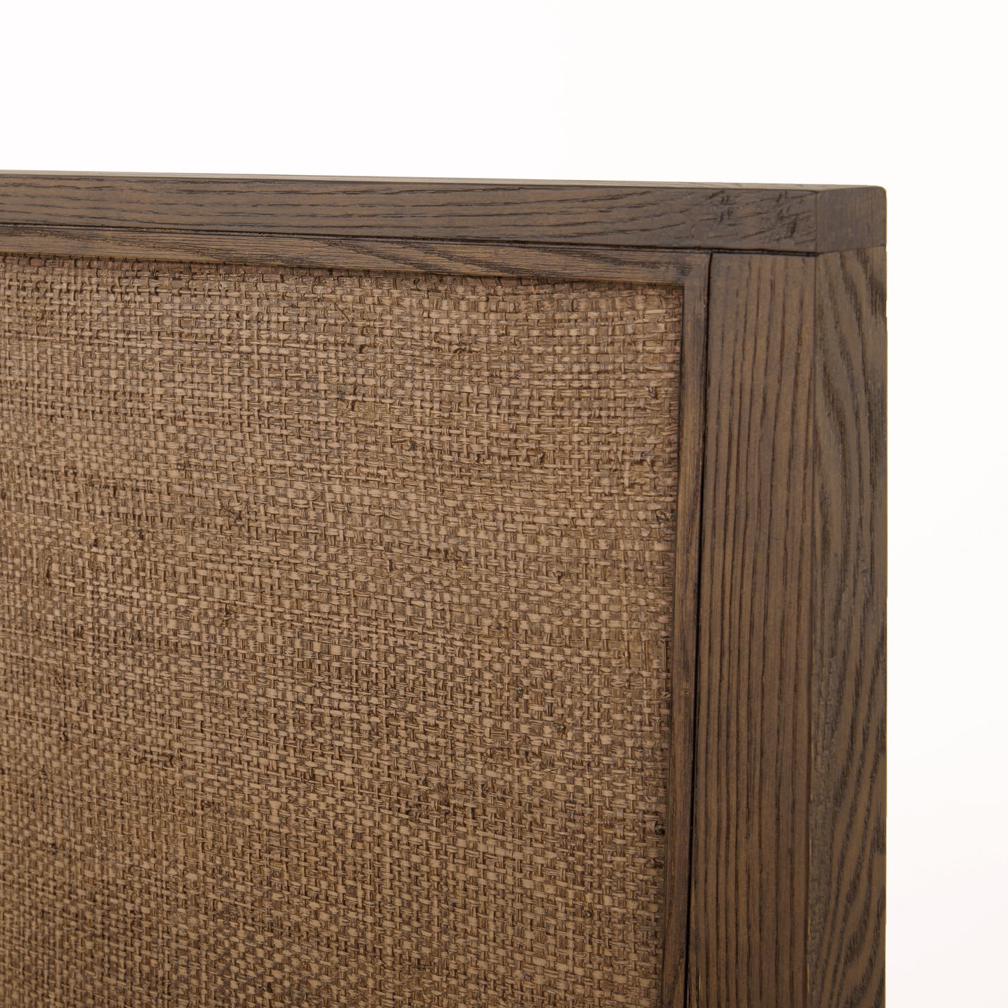 JoJo Fletcher Sawyer Oak & Grasscloth Bed, Brown - King