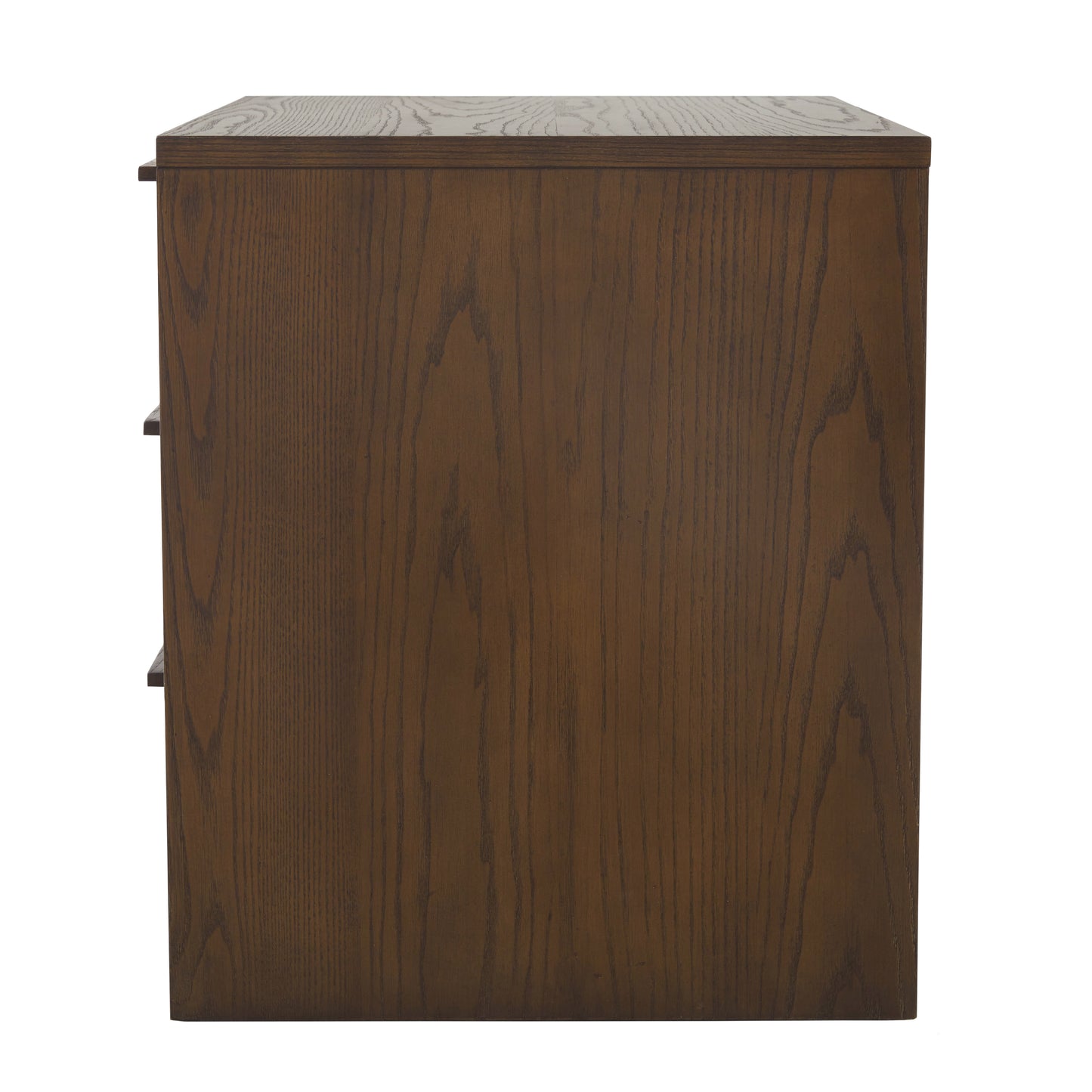 JoJo Fletcher Sawyer Oak & Grasscloth 3-Drawer Nightstand, Brown