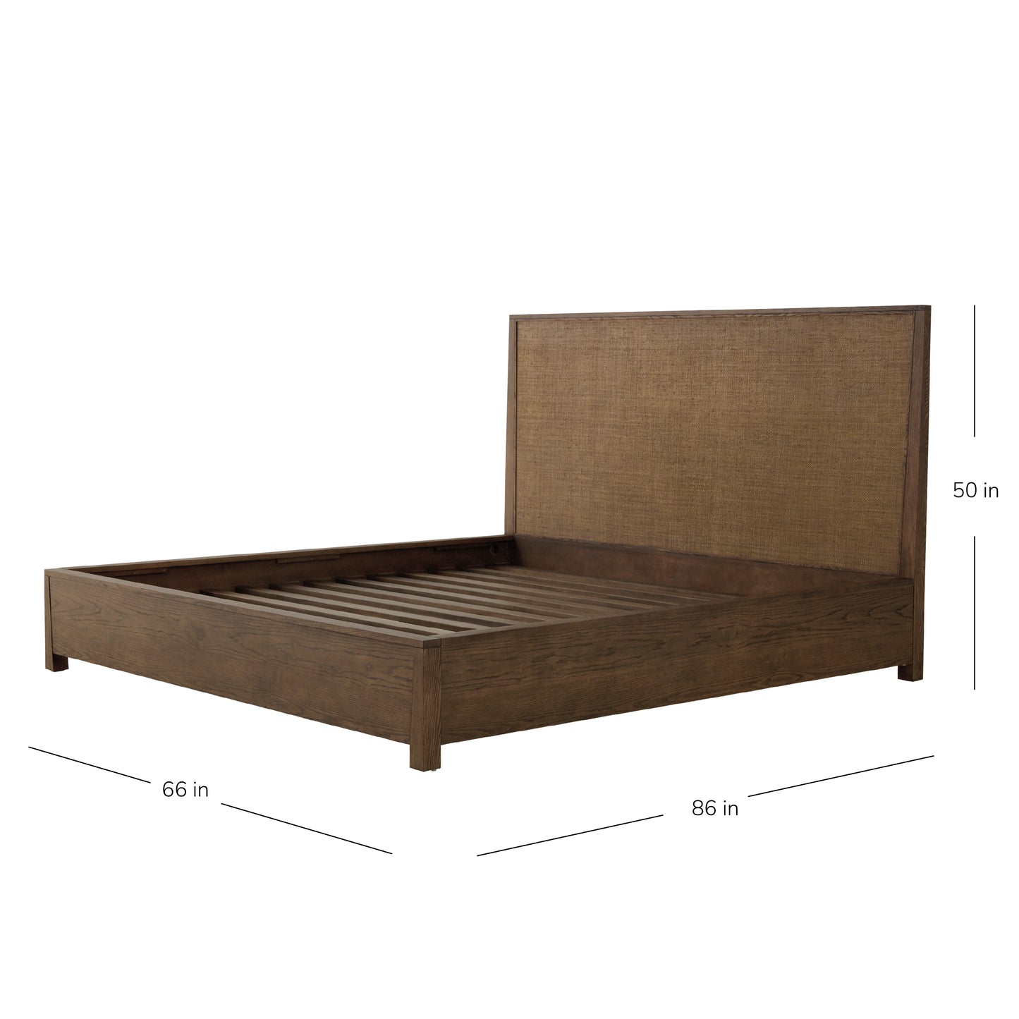 JoJo Fletcher Sawyer Oak & Grasscloth Bed, Brown - Queen