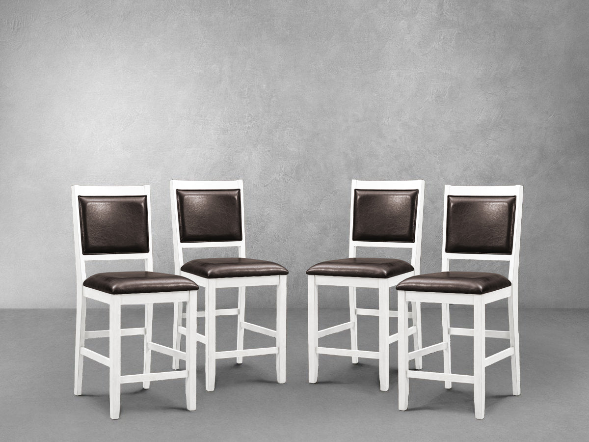 Walker Wood Counter Stool (Set of 4), White